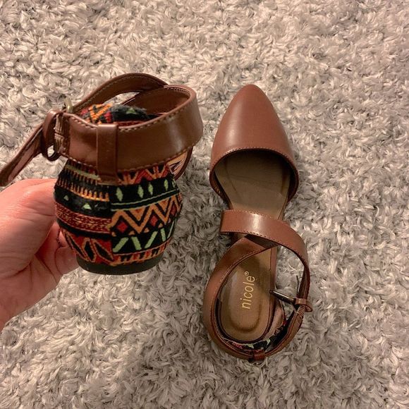 NICOLE || Woman’s Dark Brown Boho Bohemian Sandal Jamaican Tribal Pattern - Picture 1 of 4